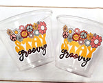 70S PARTY CUPS -70's Birthday Cups 70's Party Cups 70s Decorations 70's Birthday Party 70s Birthday Party Decorations Hippy Two Groovy Cups
