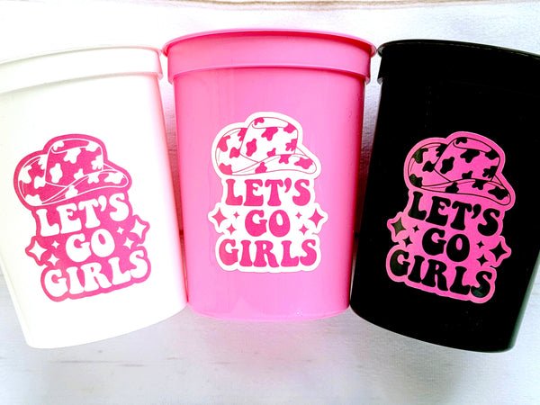 COWGIRL PARTY CUPS - Cowgirl Cups Cowgirl Party Decorations Cowgirl Bachelorette Party Cowgirl Hat Birthday Rodeo Party Cups Let's Go Girls