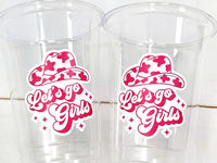 COWGIRL PARTY CUPS - Cowgirl Cups Cowgirl Party Decorations Cowgirl Bachelorette Party Cowgirl Hat Birthday Rodeo Party Cups Let's Go Girls
