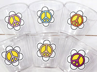 70'S PARTY CUPS -70's Birthday Cups 70's Party Cups 70s Decorations 70's Birthday Party 70s Birthday Party Decorations Hippy Peace Sign Cups