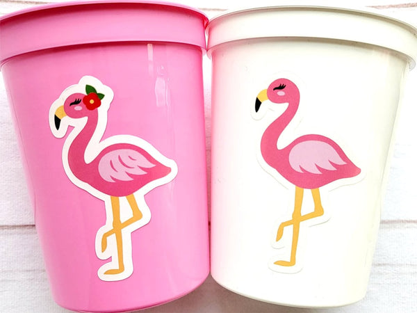 FLAMINGO PARTY CUPS - Flamingo Cups Flamingo Birthday Party Decorations Flaming Baby Shower Flamingo Bachelorette Cups Flamingo Party Favors