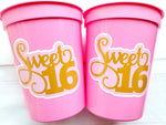 SWEET 16 PARTY Cups - Reuseable Sweet Sixteen Party Cups Sweet 16 Party Cups Sweet 16 Party Favors Sweet 16 Party Favors 16th Birthday Party