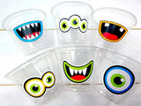 MONSTER PARTY CUPS - Monster Cups Little Monster First Birthday Decoration Little Monster Party Monster Mouth Monster Birthday Decorations