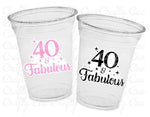 40 AND FABULOUS CUPS - 40th Birthday Party Cups 40th Birthday Party Favor Cups Best of 1981 40th Birthday Party Favors 40th Birthday Cups