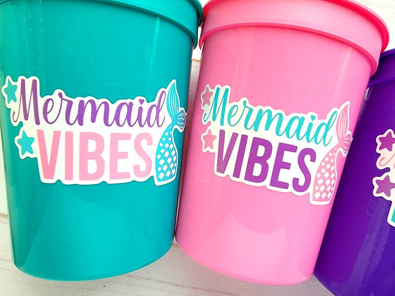 MERMAID PARTY CUPS - Mermaid Birthday Cups Mermaid Party Cups Mermaid Party Decorations Mermaid Party Favors Mermaid Mermaid Party Decor