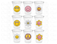 70'S PARTY CUPS - 70's Birthday Cups 70's Party Cups 70's Decorations 70's Birthday Party 70's Birthday Party Decorations Hippie Party Decor