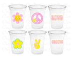 70'S PARTY CUPS - 70's Birthday Cups 70's Party Cups 70's Decorations 70's Birthday Party 70's Birthday Party Decorations Hippie Party Decor