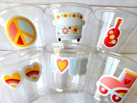 70'S PARTY CUPS - 70s Party Cups 70's Birthday Cups 70's Party Cups 70's Decorations 70's Birthday Party 70's Hippie Party 70s Birthday Cups