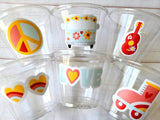 70'S PARTY CUPS - 70s Party Cups 70's Birthday Cups 70's Party Cups 70's Decorations 70's Birthday Party 70's Hippie Party 70s Birthday Cups