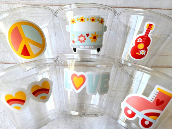 70'S PARTY CUPS - 70s Party Cups 70's Birthday Cups 70's Party Cups 70's Decorations 70's Birthday Party 70's Hippie Party 70s Birthday Cups