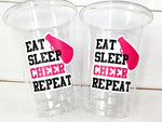 CHEERLEADING PARTY CUPS - Cheer Party Cups Cheerleader Party Cups Cheer Birthday Party Cheer Party Favors Cheer Baby Shower Cups Cheer Squad