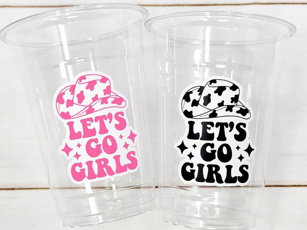 COWGIRL PARTY CUPS - Cowgirl Cups Cowgirl Party Decorations Cowgirl Bachelorette Party Cowgirl Hat Birthday Rodeo Party Cups Let's Go Girls