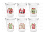 CHRISTMAS PARTY CUPS - Ugly Sweater Christmas Cups Christmas Decorations Christmas Party Supplies Christmas Party Favors Christmas Gifts