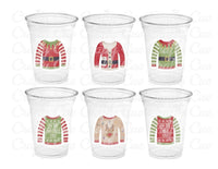 CHRISTMAS PARTY CUPS - Ugly Sweater Christmas Cups Christmas Decorations Christmas Party Supplies Christmas Party Favors Christmas Gifts