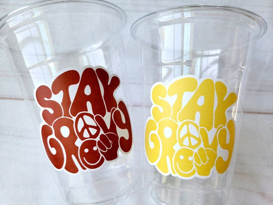 70S PARTY CUPS - 70s Birthday Cups 70s Party Cups 70s Decorations 70's Birthday Party 70's Birthday Party Decorations Hippie Party Groovy