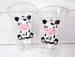 COW PARTY CUPS - Cow Cups Cow Birthday Cups Farm Animal Cups Cow Party Favors Farm Cow Baby Shower Cow First Birthday Cow Party Decorations
