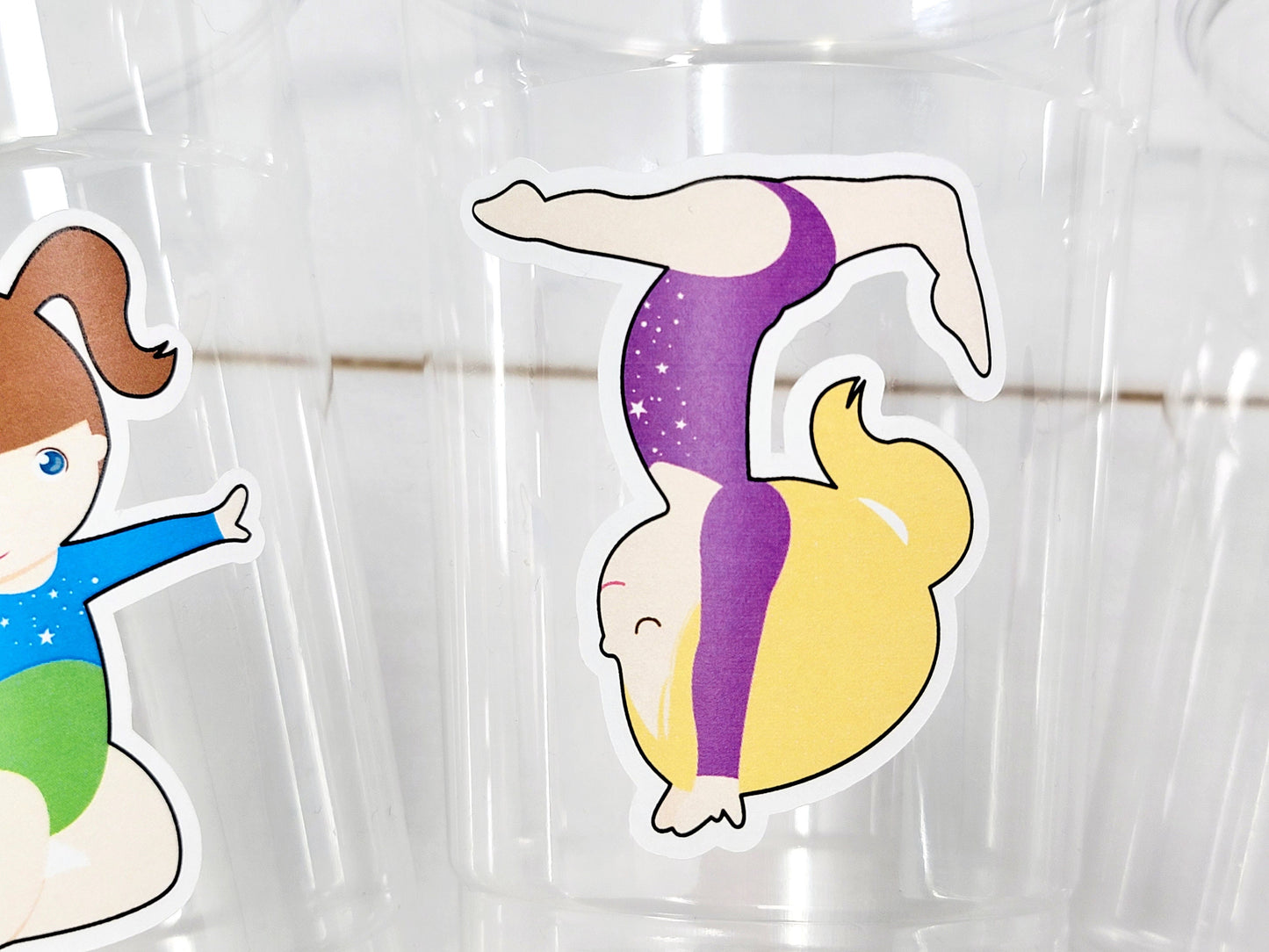 GYMNASTICS PARTY CUPS -Gymnast Party Cups Gymnastics Birthday Party Gymnast Party Cups Tumbling Gymnastics Party Favors Gymnast Party Favors