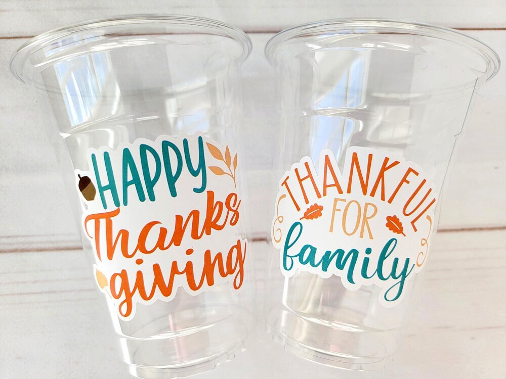 THANKSGIVING PARTY CUPS - Thanksgiving Cups Thanksgiving Decorations Happy Thanksgiving Party Thanksgiving Party Favors Thanksgiving Decor