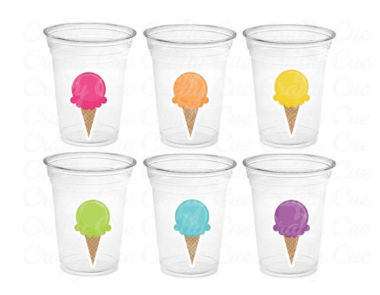 ICE CREAM PARTY Cups - Ice Cream Birthday Ice Cream Party Ice Cream Treat Cups Ice Cream Party Cups Ice Cream Decorations Ice Cream Cups