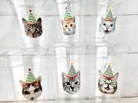 Cat Party Cups, Cat Birthday Cups, Cat Party, Cat Treat Cups, Cat Party Cups, Cat Decorations, Cat Cups, Kitty Party Cups, Cat Party Favors