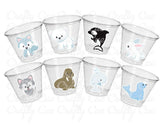 WINTER ARCTIC ANIMAL Party Cups - Disposable Winter Animal Cups Winter Baby Shower Winter Party Decorations Winter Wonderland Baby Shower