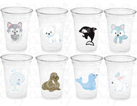 WINTER ARCTIC ANIMAL Party Cups - Disposable Winter Animal Cups Winter Baby Shower Winter Party Decorations Winter Wonderland Baby Shower