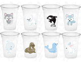 WINTER ARCTIC ANIMAL Party Cups - Disposable Winter Animal Cups Winter Baby Shower Winter Party Decorations Winter Wonderland Baby Shower