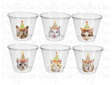 Cat Party Cups, Cat Birthday, Cat Party, Birthday Cat Cups, Cat Party Cups, Cat Decorations, Cat Cups, Kitty Party Cups, Funny Cat Favor Cup