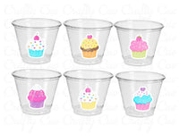 CUPCAKE PARTY CUPS -Cupcake Party Favors Cupcake Birthday Cups Candy Buffet Cups Decorations Sweet 16 Party Cups Favors Cupcake 1st Birthday