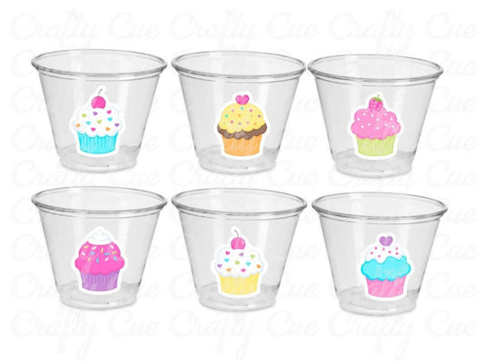 CUPCAKE PARTY CUPS -Cupcake Party Favors Cupcake Birthday Cups Candy Buffet Cups Decorations Sweet 16 Party Cups Favors Cupcake 1st Birthday
