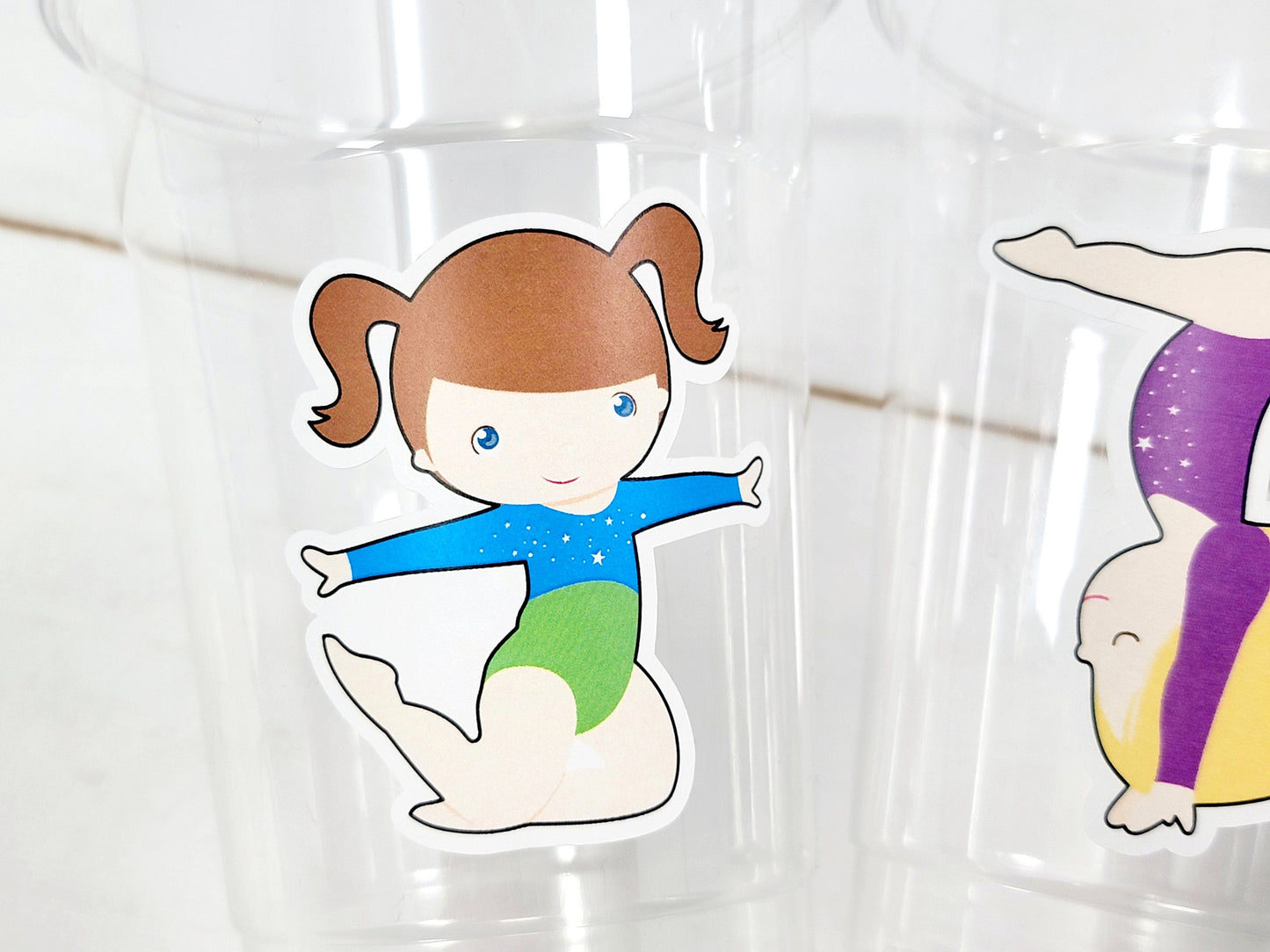 GYMNASTICS PARTY CUPS -Gymnast Party Cups Gymnastics Birthday Party Gymnast Party Cups Tumbling Gymnastics Party Favors Gymnast Party Favors