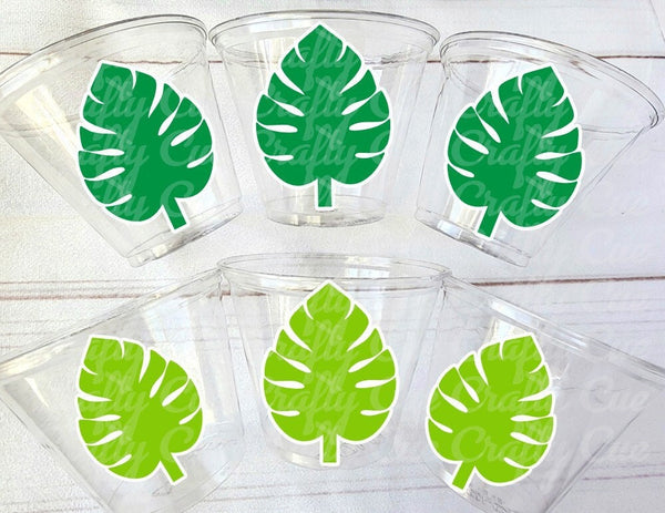 LEAF PARTY CUPS Jungle Party Cups Luau Party Cups Jungle Birthday Cups Safari Birthday Safari Party Safari Decorations Safari Baby Shower