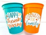 THANKSGIVING PARTY CUPS - Thanksgiving Cups Thanksgiving Decorations Happy Thanksgiving Party Thanksgiving Party Favors Thanksgiving Decor