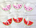 WATERMELON PARTY CUPS - Watermelon Party Favors Watermelon Treat Cups Watermelon Birthday One in a Melon First Birthday 1st Birthday