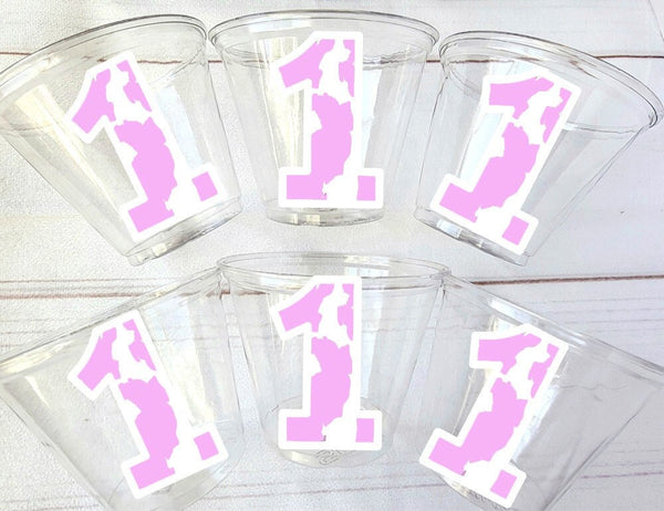 COW PARTY CUPS - Cowgirl Party Cups Cow Print Cups Cow Birthday Cups Farm Animal Cups Cow Party Favors Farm Cow Baby Shower Birthday Decor