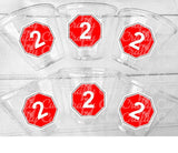 STOP SIGN CUPS - School Bus Party Cups Traffic Sign Cups Transportation Party School Bus Party School Bus Cups Racing Party Cup Race Car Cup