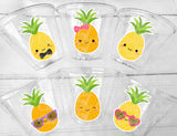 LUAU PARTY CUPS Aloha Party Cups Luau Party Decoration, Luau Party Supplies Luau Baby Shower Tropical Party Decorations Pineapple Apple Cups