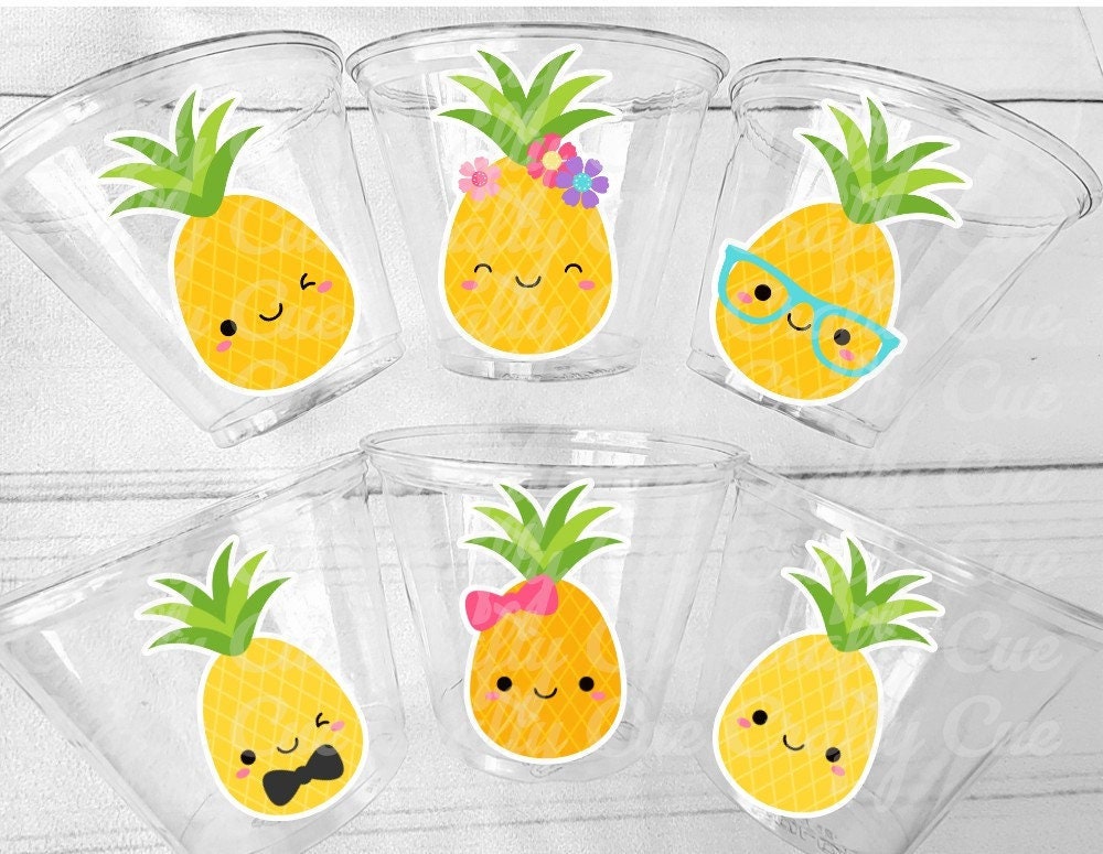 LUAU PARTY CUPS Aloha Party Cups Luau Party Decoration, Luau Party Supplies Luau Baby Shower Tropical Party Decorations Pineapple Apple Cups
