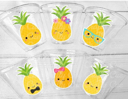 LUAU PARTY CUPS Aloha Party Cups Luau Party Decoration, Luau Party Supplies Luau Baby Shower Tropical Party Decorations Pineapple Apple Cups