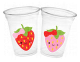 STRAWBERRY PARTY CUPS - Strawberry Birthday Cups Strawberry Cups First Birthday Strawberry Party Decorations Strawberry Baby Shower