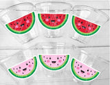 WATERMELON PARTY CUPS - Watermelon Party Favors Watermelon Treat Cups Watermelon Birthday One in a Melon First Birthday 1st Birthday Kawaii