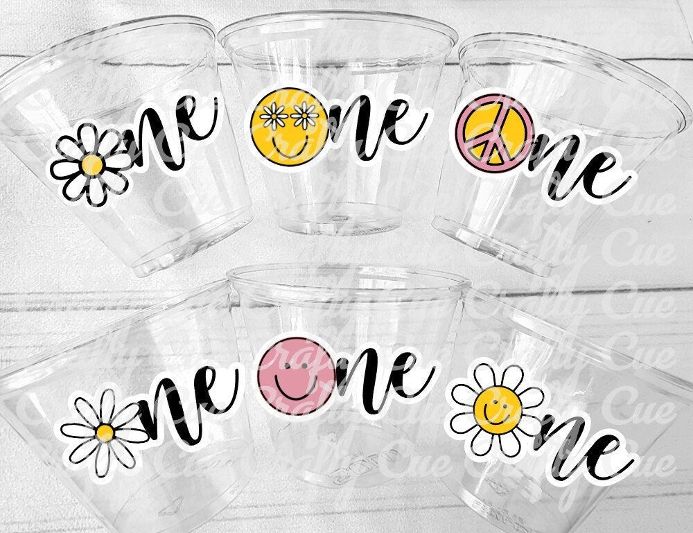 70s PARTY CUPS 70's Birthday Cups 70's Party Cups 70s Decorations 70's Birthday Party 70s Birthday Party Decorations Hippy Two Groovy Cups