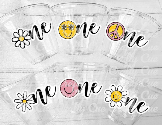 70s PARTY CUPS 70's Birthday Cups 70's Party Cups 70s Decorations 70's Birthday Party 70s Birthday Party Decorations Hippy Two Groovy Cups