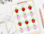 Strawberry Stickers, Strawberry Party, Strawberry Baby Shower, Strawberry Party Favors, Strawberry Birthday, Strawberry Candy Bag Stickers
