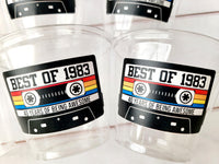 Disposable 40th Birthday Party cups, 40th Birthday Cassette Tape Party, Best of 1983 Birthday, 40th Birthday Party, Vintage 40th Birthday