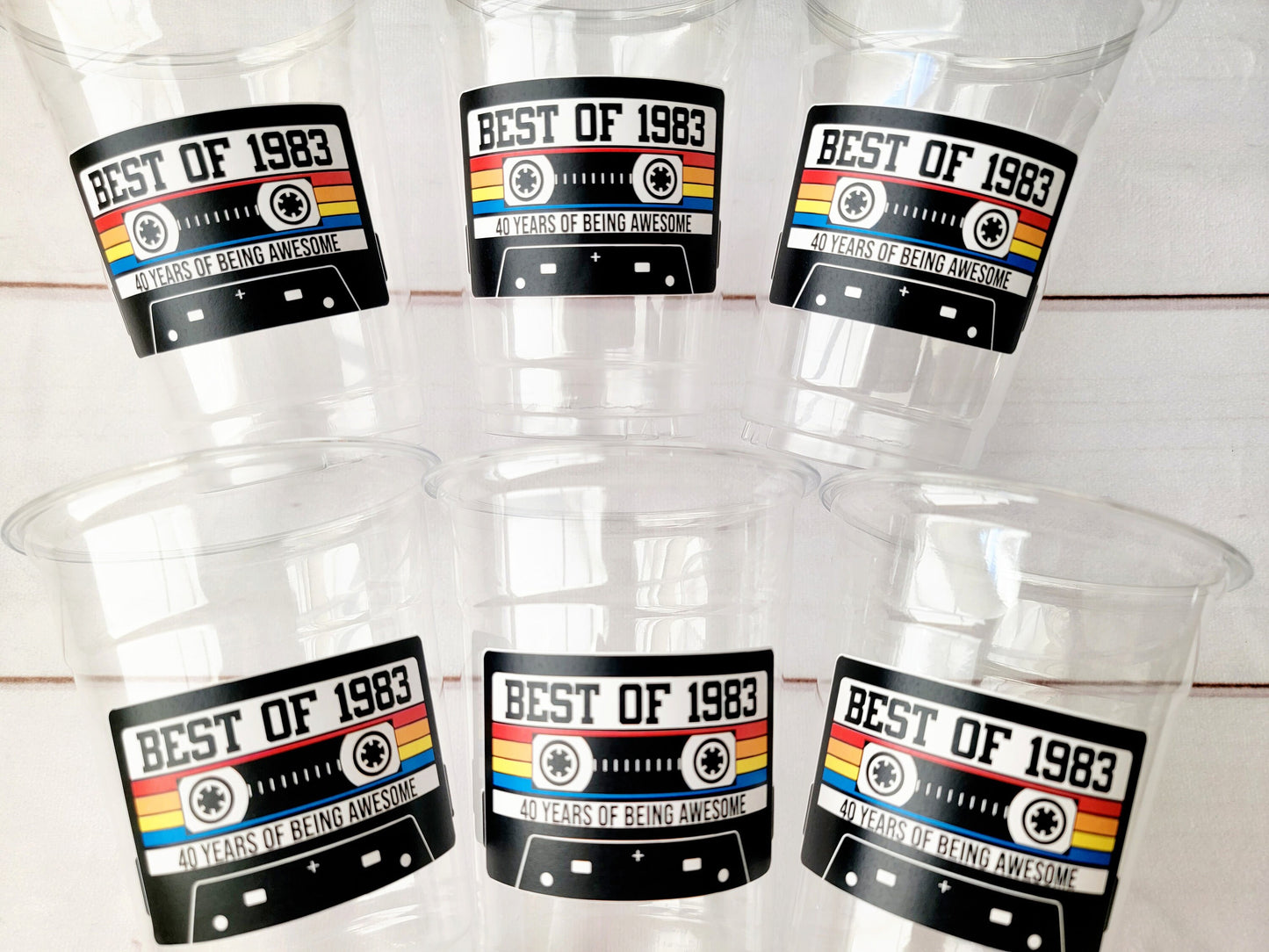 Disposable 40th Birthday Party cups, 40th Birthday Cassette Tape Party, Best of 1983 Birthday, 40th Birthday Party, Vintage 40th Birthday