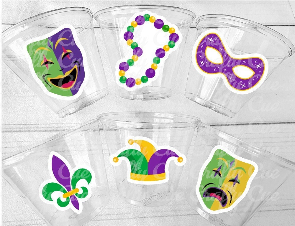 MARDI GRAS PARTY Cups - Mardi Gras Drink Cups Mardi Gras Cups Mardi Gras Party Favors Mardi Gras Decorations Mardi Gras Mask Cups Masquerade