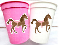 HORSE PARTY CUPS Horse Cups Horse Party Decorations Horse Baby Shower Horse Party Favors Derby Cowgirl Baby Shower Equestrian Party Cups