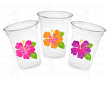 LUAU PARTY CUPS - Aloha Party Cups Luau Party Decoration Luau Party Supplies Luau Baby Shower Tropical Party Decorations Hawaii Hibiscus Cup