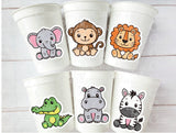 SAFARI PARTY CUPS  - Safari Birthday Cups Safari Birthday Safari Party Safari Decorations Safari Baby Shower Safari Favors Jungle Party Cups